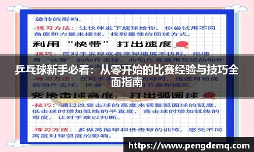 乒乓球新手必看：从零开始的比赛经验与技巧全面指南